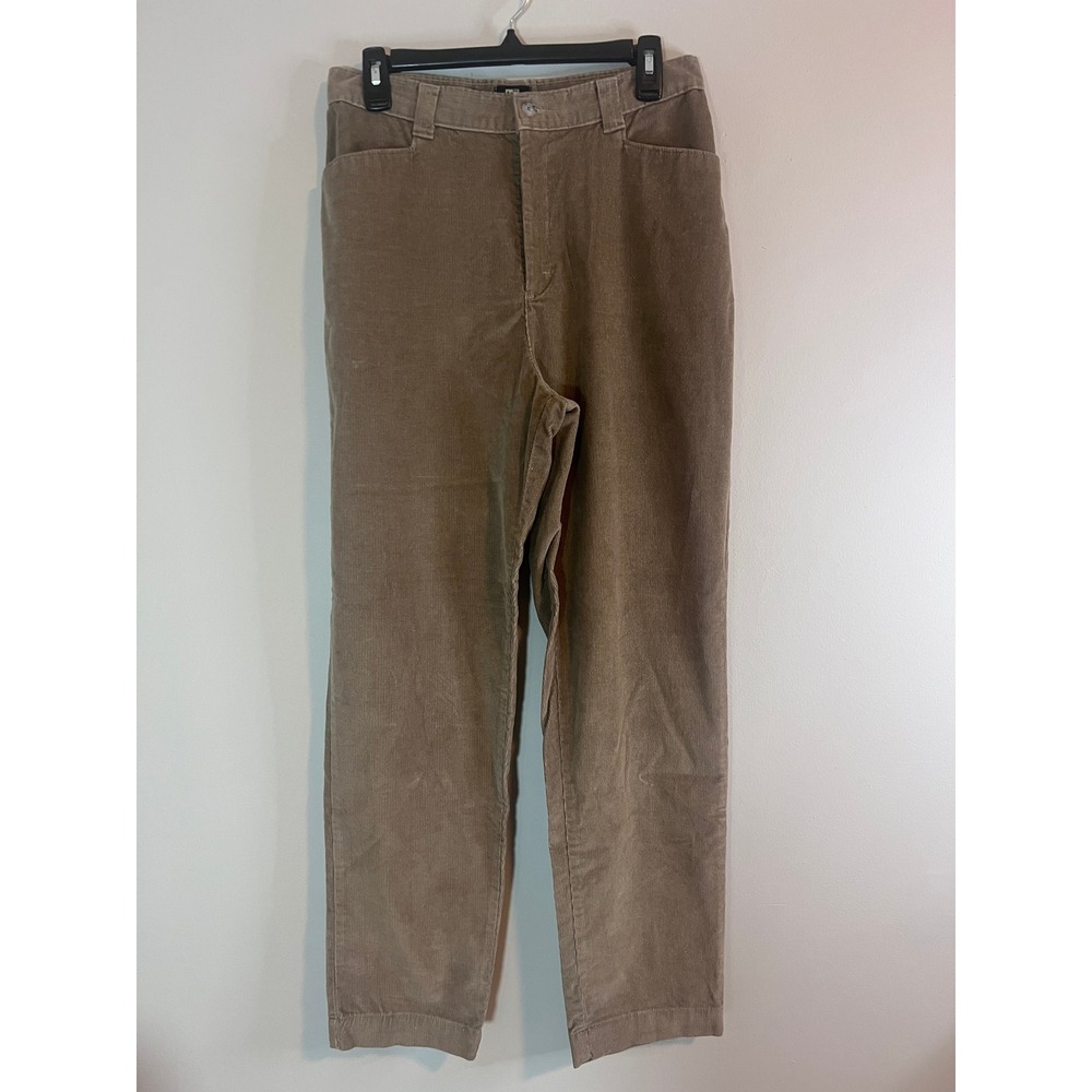 Lee Casuals Womens Tan Corduroy Straight Leg Pants Khaki 12MED 76465-15